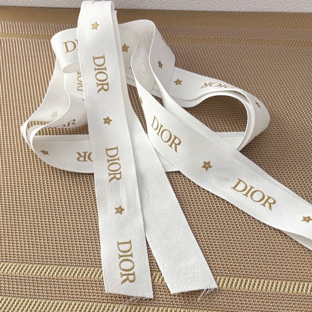 Dior Luxurious White Ribbon with Gold Stars
